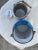 Blue and Aluminum Milk Cans, 1950s, Set of 2 For Sale - Image 6 of 8