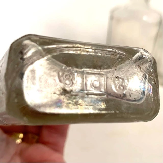 Glass Vintage Clear Glass Apothecary Medicine Bottles Collection of 5 For Sale - Image 7 of 12