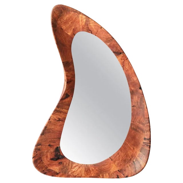 Handmade Walnut Portal Mirror by Maxime Goléo For Sale