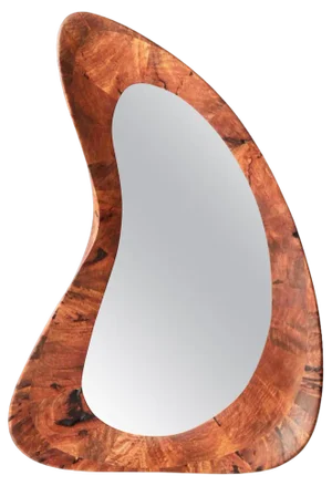 Handmade Walnut Portal Mirror by Maxime Goléo