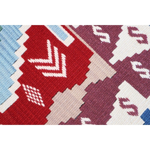 1970s Turkish Kilim Woven With Organic Wool in Geometric Patterns For Sale In Sacramento - Image 6 of 10