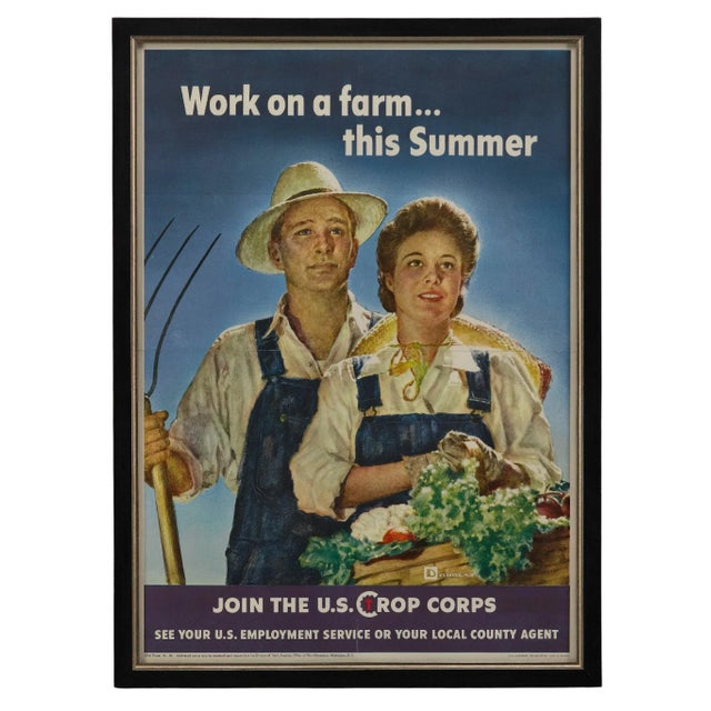 Presented is an original WWII U.S. Crop Corps recruitment poster. Designed by Douglas, this poster was issued by the...