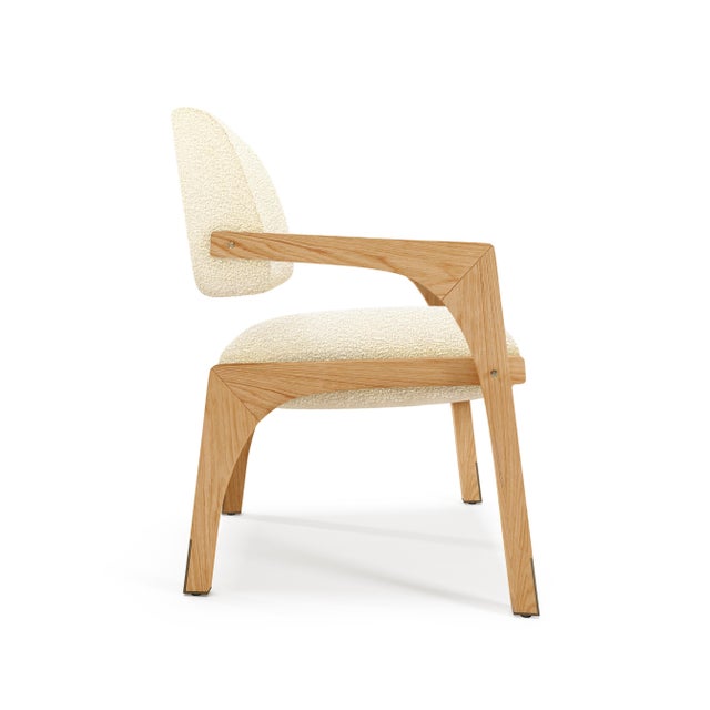 Arches Dining Chair in Crea with Boucle and Oak from Insidherland, in New conditions. Designed from 2000 Labeled by Maker