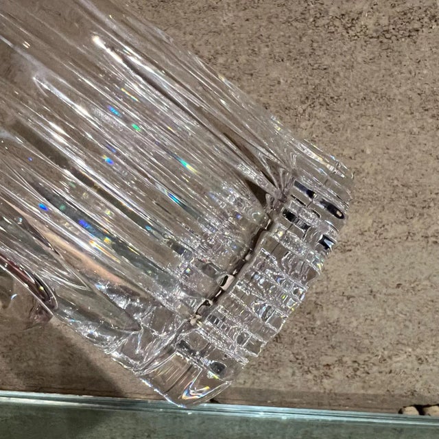 Mid Century Sculptural Modern Cut Glass Crystal Pitcher Arctic Lights Mikasa For Sale - Image 10 of 13