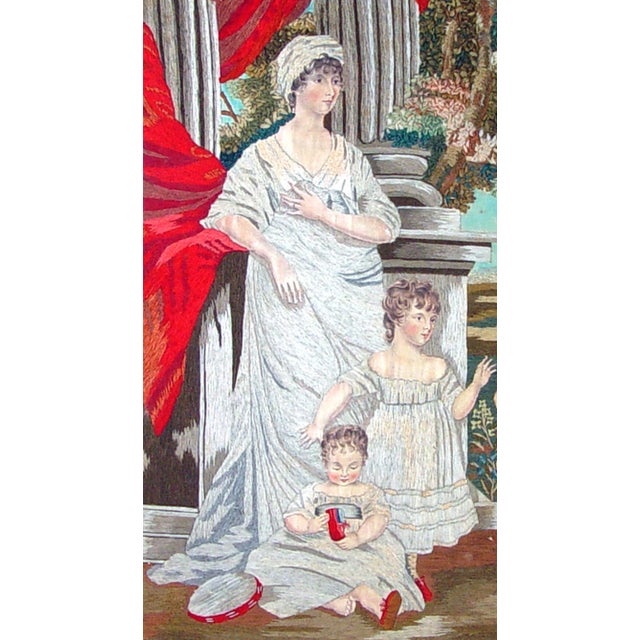 Regency Silk and Wool Needlework Portrait of Lady Anne Lambton and Family After John Hoppner Circa 1800–1820 For Sale In Philadelphia - Image 6 of 10