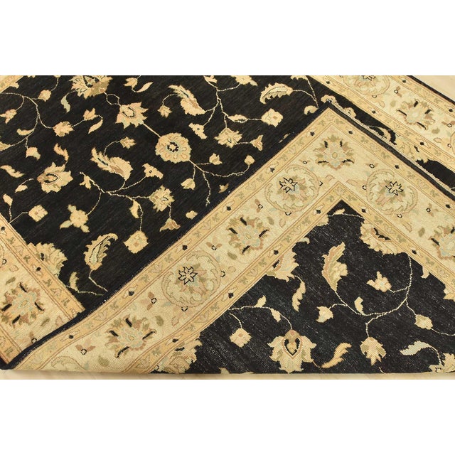 Ziegler Rug 5’11” X 9′ Black Wool Traditional Hand-Knotted Oriental Carpet For Sale - Image 12 of 13