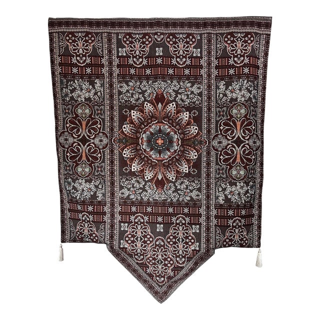 Mid-20th Century Catholic Liturgical Tapestry — Processional Banner / Altar Hanging With Tassels For Sale