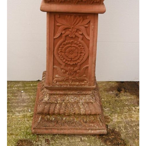 Garden Armillary Sphere Sun Dial with Terracotta Stand For Sale - Image 6 of 11
