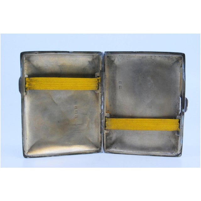Silver Cigarette Case with Engraved Curved Scrolls and Hinged Lid For Sale - Image 6 of 9