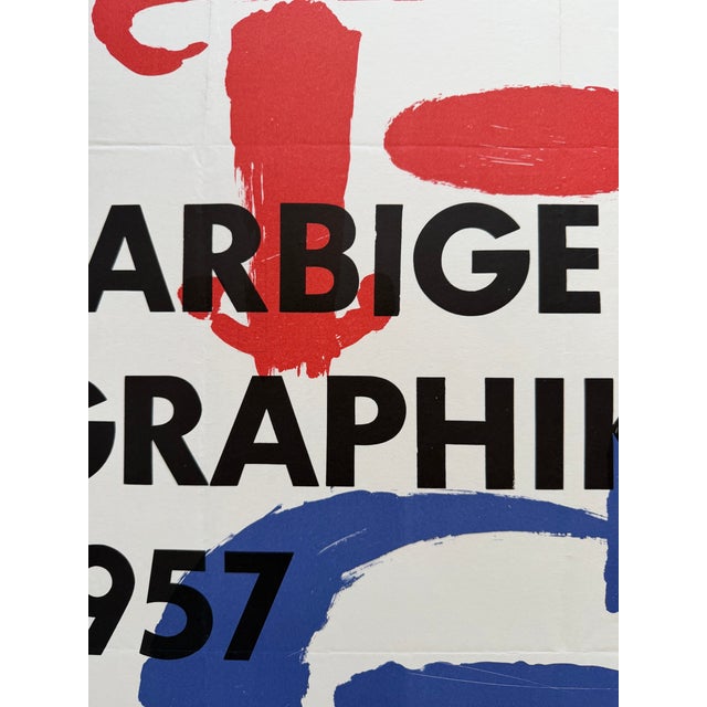White Anonymous, Farbige Graphik, 1957, Deutsches Klingenmuseum Solingen, 1957, Vintage Exhibition Poster, Printed in Germany For Sale - Image 8 of 12