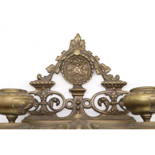 Victorian bronze inkwell tray designed for desktop use. Scrolling foliage flourishes in a symmetrical design with an...