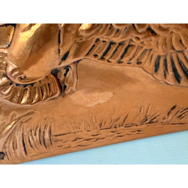 Arts & Crafts High Relief Vintage Copper Wrapped Flying Duck Bookends, Bruce Fox Style- A Pair For Sale - Image 10 of 12