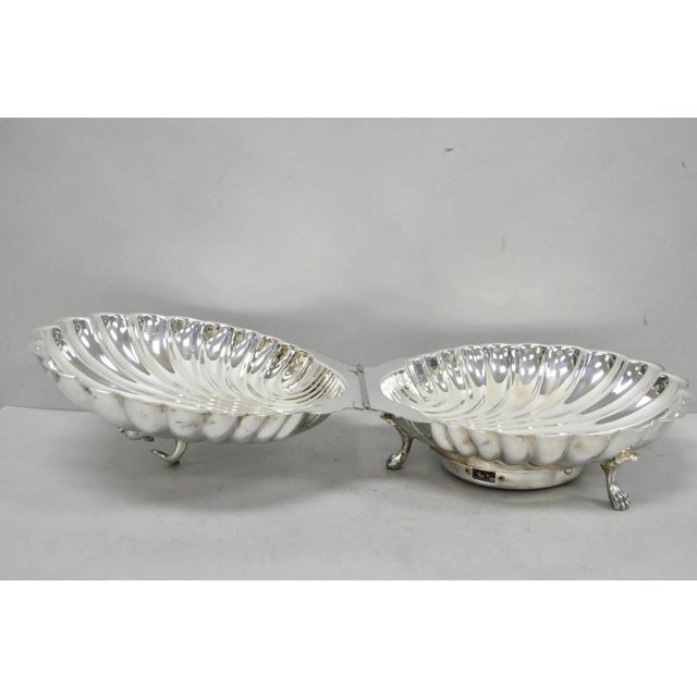 Vintage Eaton Silver Co Regency Silver Plated Clam Shell Warmer W Dolphin Handle For Sale - Image 11 of 18