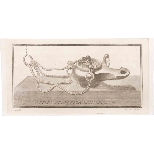 Oil lamp to hang is an etching realized by filippo de grado (1705-1780). The etching belongs to the print suite...