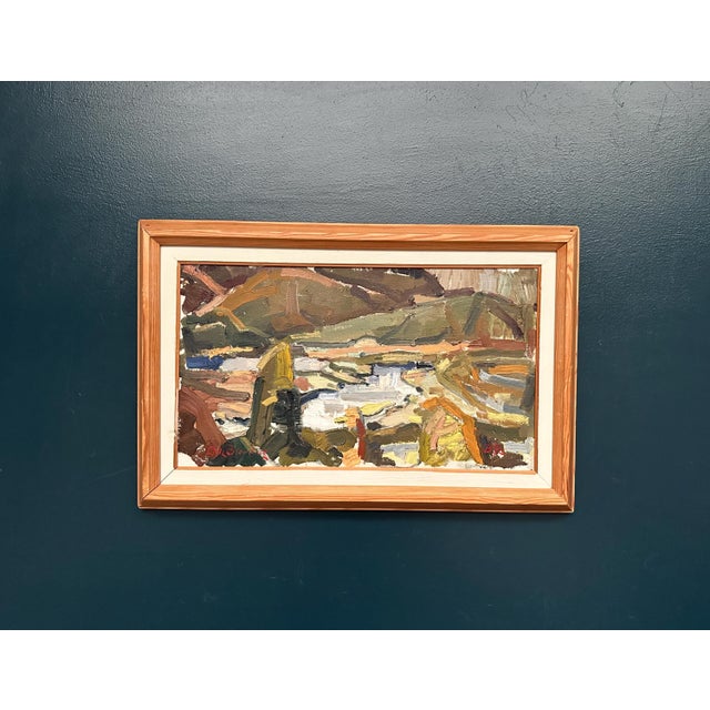 O. Blomberg, Cubist Landscape, 1950s, Oil Painting on Canvas, Framed For Sale - Image 16 of 16