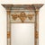 A grand neoclassical style pier mirror standing nearly seven feet tall. The frame is painted in a soft, timeworn blue-...