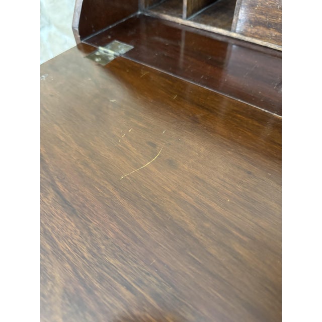 Brown Vintage Walnut Lockable Desk with Drawers, 1890s For Sale - Image 8 of 14