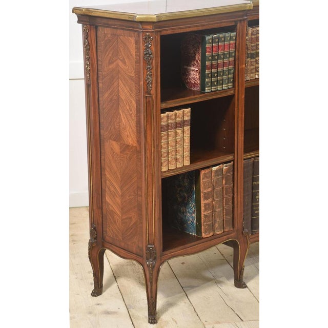 Kingwood Ormolu Mounted Open Bookcase For Sale - Image 12 of 18