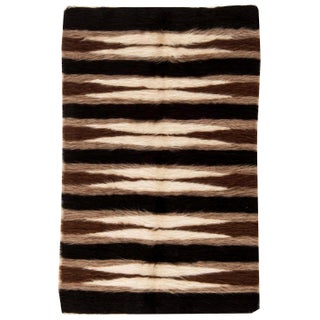 Taurus Collection Striped Goat Hair Rug by Doris Leslie Blau For Sale