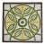 Mid 20th Century Italian Green Whiite Yellow Ceramic Trivet For Sale