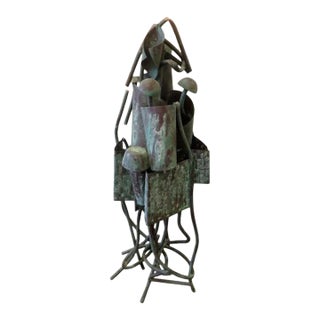 1960s Abstract Brutalist Copper Sculpture For Sale