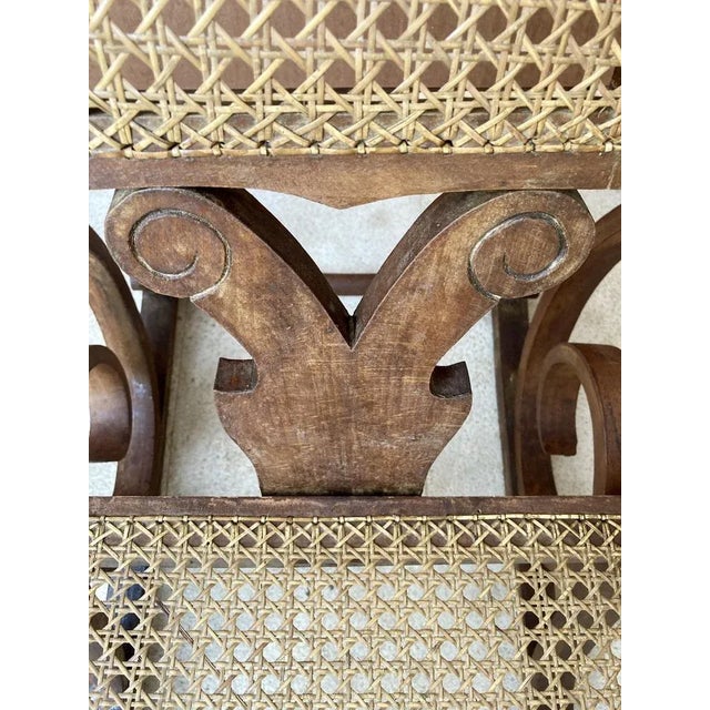 Brown Set of 20th Century Art Deco Bentwood Rocking Chairs with Reed Seats For Sale - Image 8 of 11