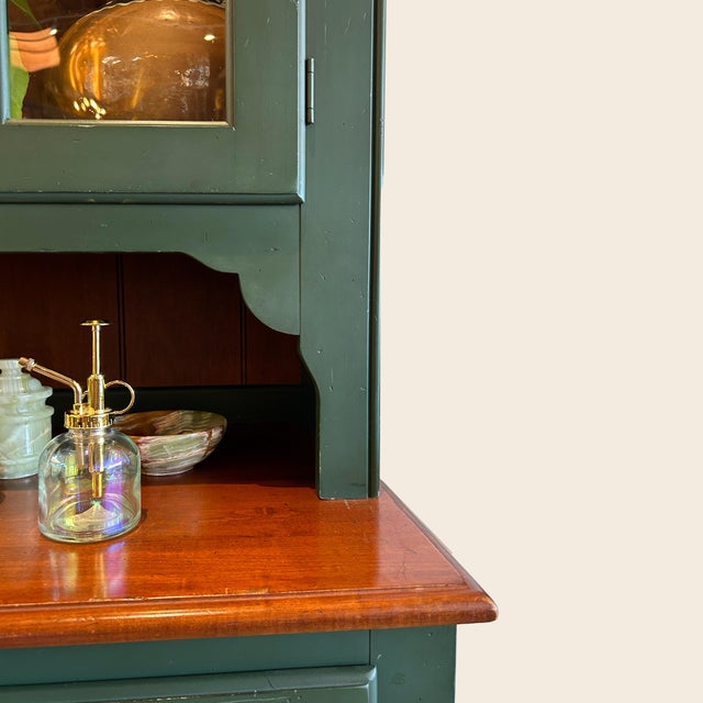 Vintage Green Kitchen Hutch For Sale - Image 11 of 13