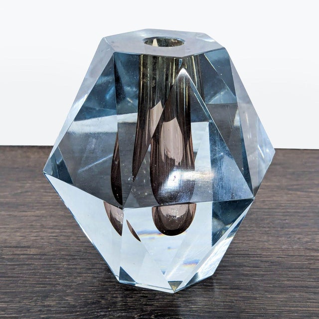 Fontana Arte Pair of Fontana Arte Mid-Century Crystal Candle Holders For Sale - Image 4 of 6