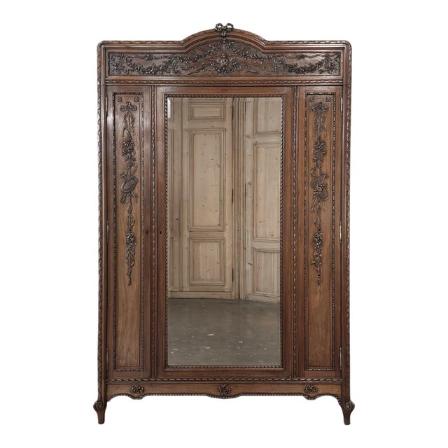 19th Century French Louis XVI Walnut Armoire For Sale