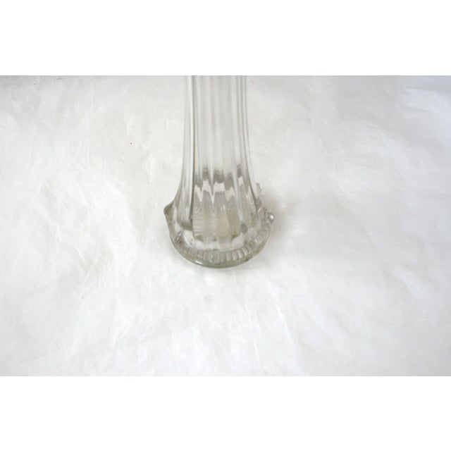 Glass Early 20th Century Fostoria 1002 Clear Glass Swung Vase Scalloped Rim Ribbed Body Starburst Base For Sale - Image 7 of 10