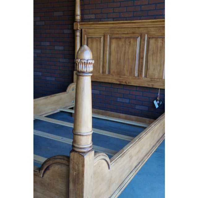 Camel Heritage Raised Panel 4 Post Queen Bed For Sale - Image 8 of 9