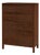 Nora 36 in. W Rectangular Wood 5 Drawer Tall Dresser, Walnut For Sale