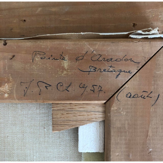 Jules Robert Chatelain, Pointe d'Aradon, Bretagne, 1957, Oil on Canvas, Framed For Sale - Image 9 of 10