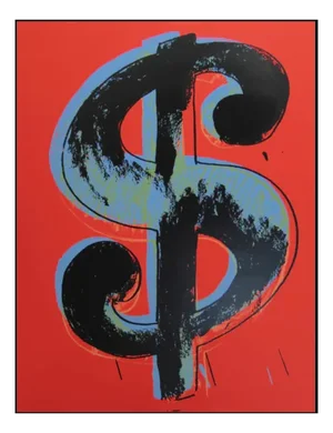 Sunday B. Morning after Andy Warhol, Dollar Red, Silkscreen Print, Framed