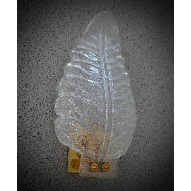 Murano Art Glass Graniglia Transparent and Brass Wall Light and Sconces, 2000 For Sale - Image 8 of 10