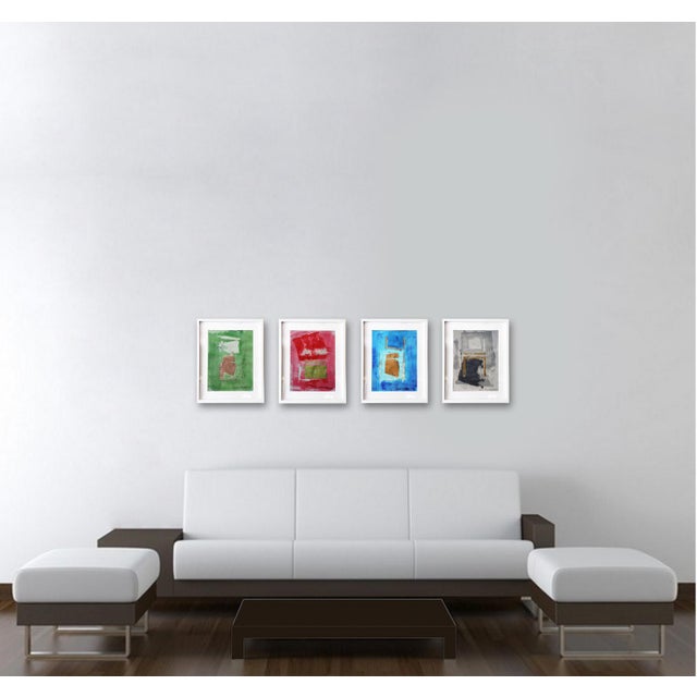 2020s Radient. I Framed Abstract Gold Leaf on Gray Acrylic Painting For Sale - Image 5 of 5