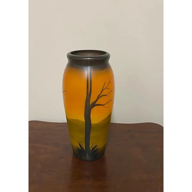 Muller Frères Antique French Muller Freres Style Hand Painted Vase For Sale - Image 4 of 5