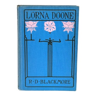 Decorative Blue and Pink Art Nouveau Antique Book Decor For Sale