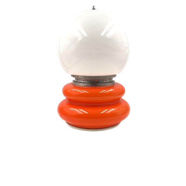 Space Age Orange Murano Glass Table Lamp, 1970s For Sale - Image 13 of 15