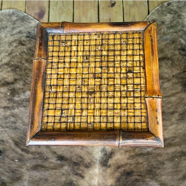 Coastal tall plant stand made of sturdy rattan in an interesting pattern