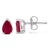 Contemporary 14K White Gold 6x4MM Pear Shaped Red Ruby Solitaire Stud Earrings For Sale - Image 3 of 5