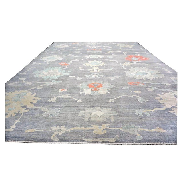 Condition: New Origin: Turkey Design: Oushak Actual size: 12'0" X 15'10" Thickness: 1/8" - 1/4" Colors: Grey, Ivory,...