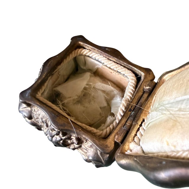 Bronze Antique Art Nouveau Bronze Jewelry Casket With Bird & Floral Relief For Sale - Image 8 of 9