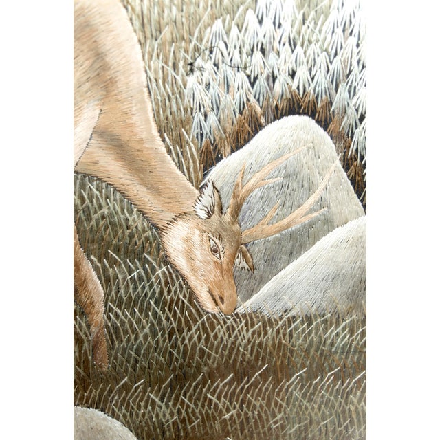 Indochinese Silk Embroidery Tapestry, Vietnam, 1940s For Sale - Image 11 of 13