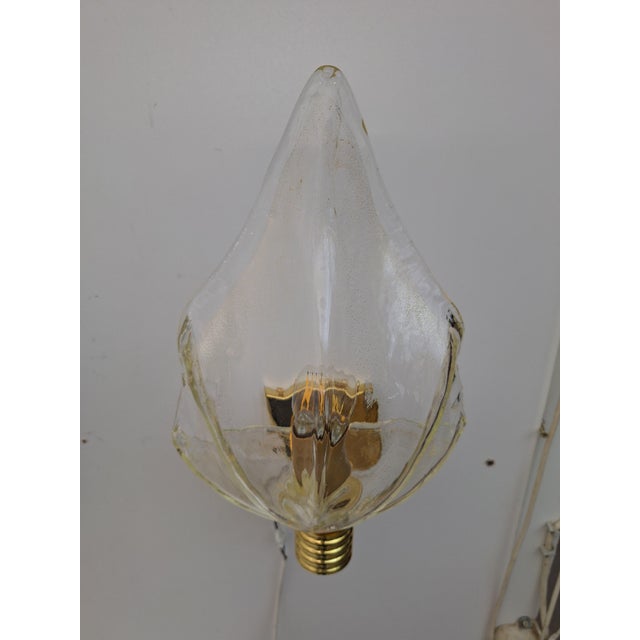 Murano Glass Wall Light with Brass Frame from La Murrina, 1980s, Set of 2 For Sale - Image 11 of 12