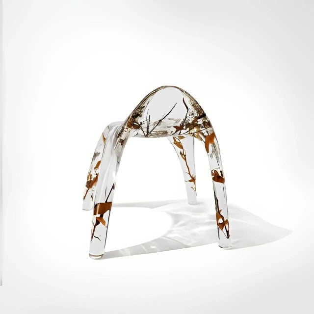 Branched Low Back Transparent Chair For Sale - Image 4 of 4