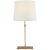 Visual Comfort Signature Dauphine Bedside Lamp in Gilded Iron with Linen Shade For Sale