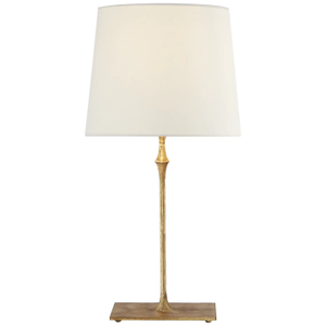 Visual Comfort Signature Dauphine Bedside Lamp in Gilded Iron with Linen Shade