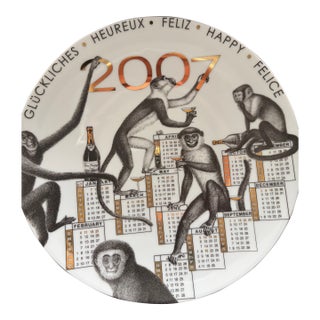 Fornasetti Plate 2007 — Monkeys & Champagne For Sale