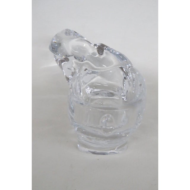 Transparent Crystal Art Glass Hippopotamus Candy Dish Nut Bowl Ashtray Hippo Catchall 5201b For Sale - Image 8 of 13